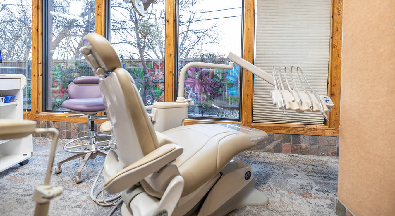 Off white leather dental chair