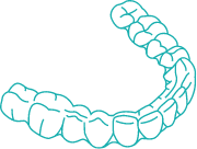 Icon of toothbrush and tube of toothpaste crossed in X shape